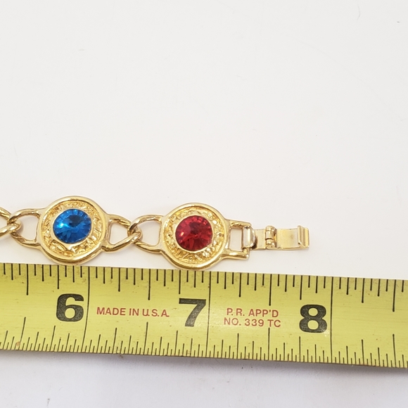 Beautiful Gold tone & Multi Color Crystal Bracelet - Picture 3 of 3
